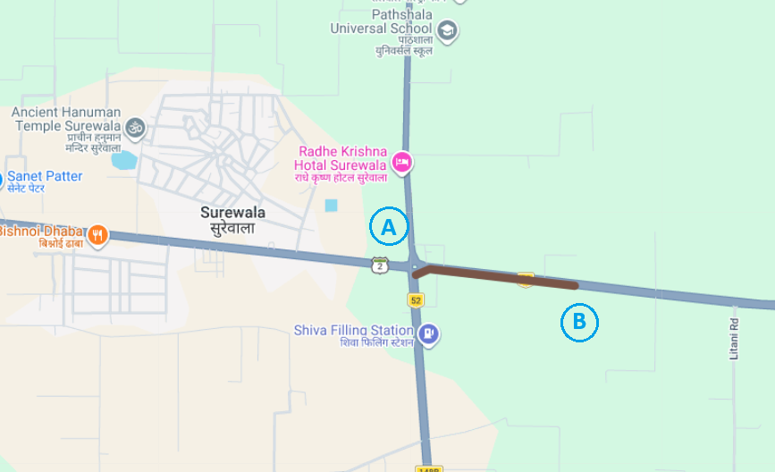 Surewala Chowk towards Ambala - 0.6KM